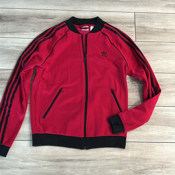 Adidas hot pink and black zip up Track Jacket size small - Picture 3 of 8